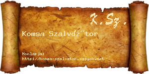 Komsa Szalvátor névjegykártya